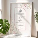 Personalized Muslim Wedding Gift Minimal Nikkah Certificate Frame