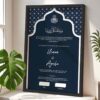 Customised Muslim Wedding Contract Frame - Navy Blue Katb Kitab - Black - The Framers