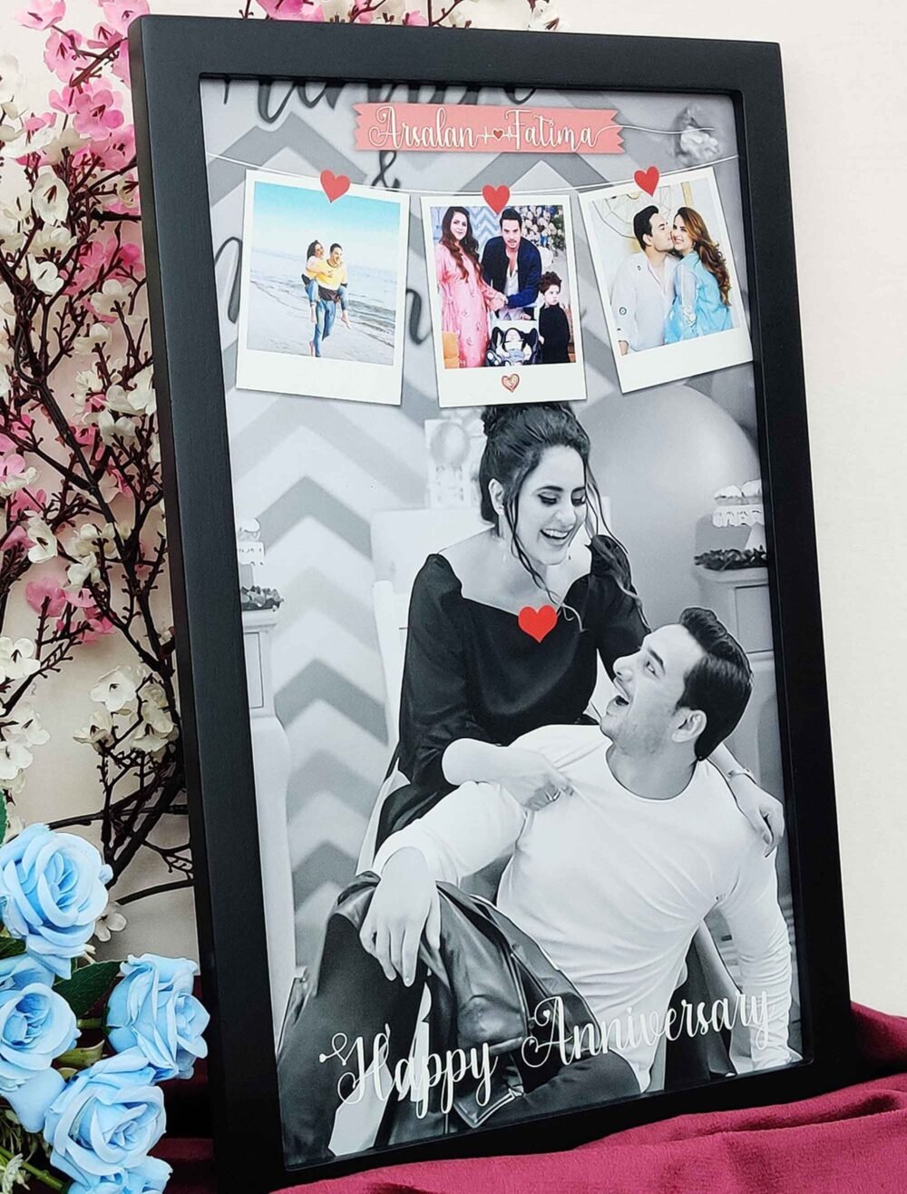 Personalised 1 year anniversary photo frame, Wedding Anniversary Memory Gifts - The Framers