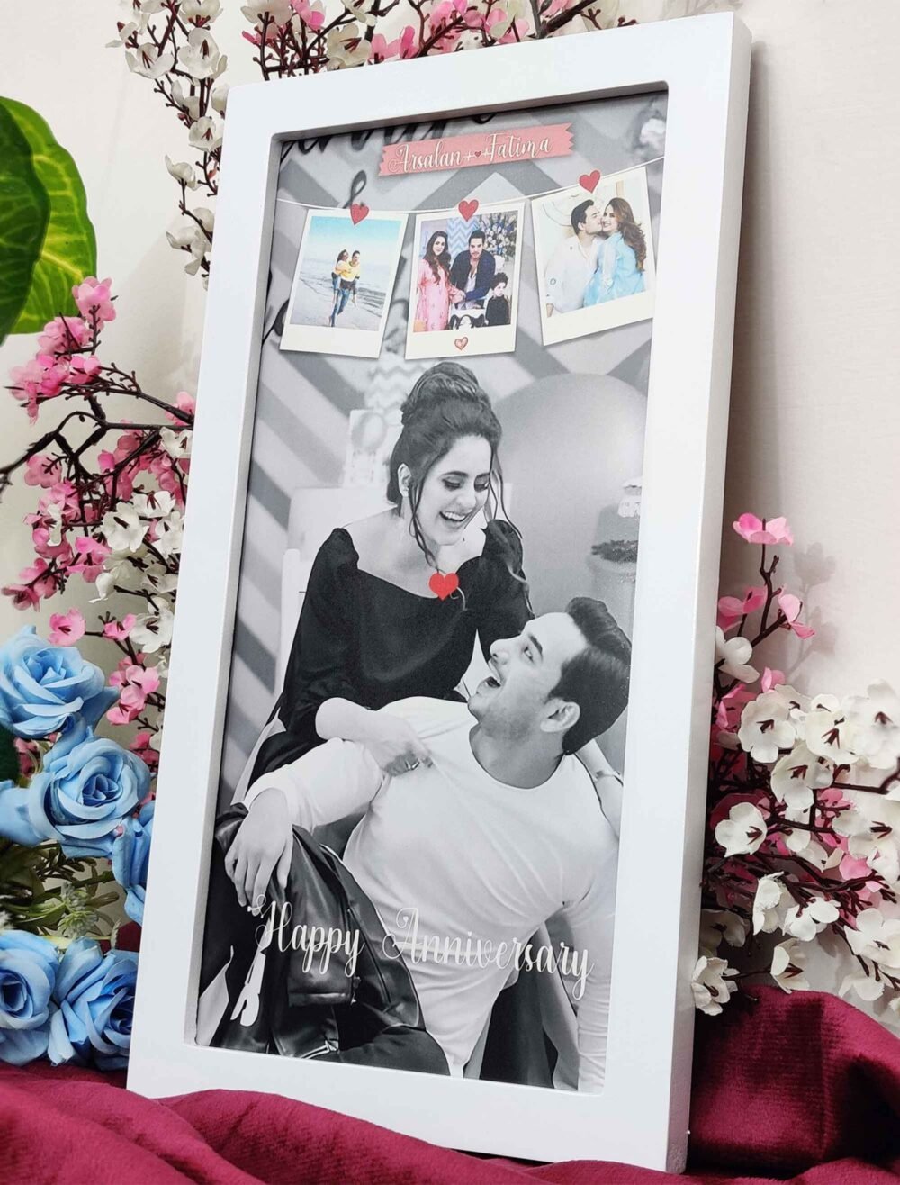 Personalised 1 year anniversary photo frame, Wedding Anniversary Memory Gifts - The Framers