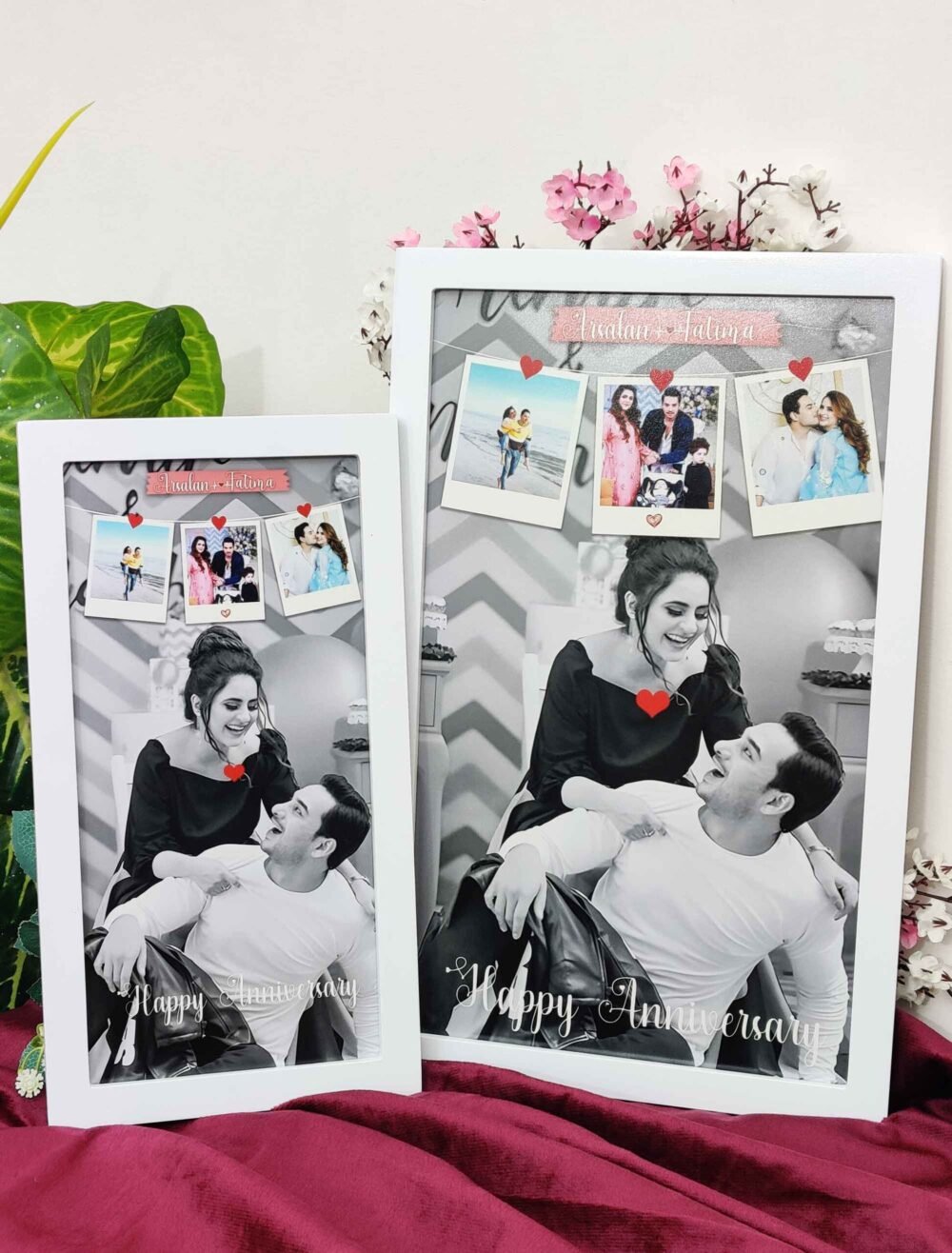 Personalised 1 year anniversary photo frame, Wedding Anniversary Memory Gifts - The Framers