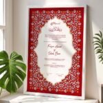 Premium Red Wedding Contract Frame - Customizable