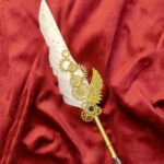 Quill Feather Pen Metallic White Gold Nikkah Dip Pen
