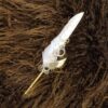Quill Feather Pen Metallic White Gold Nikkah Dip Pen - the framers