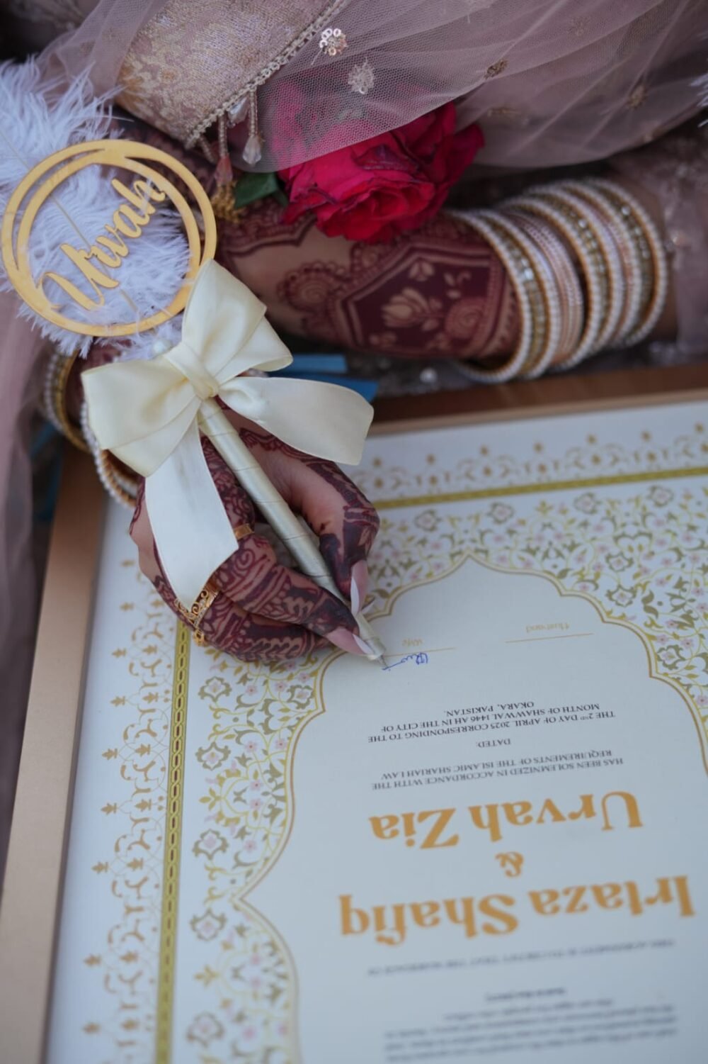 Customize Nikkah Pen with beautiful Name Cutting