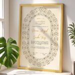 Contemporary Nikkah Certificate with Frame