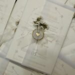 Minimalist Wedding Invitation Card with Dry Flower and Sealing