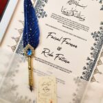 Vintage Style Blue Stone Dip Pen - Imported