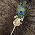 Gold Flower Nikkah Pen With Peacock Feather