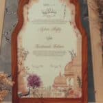 Beautiful luxury arch style nikkah certificate with wooden frame