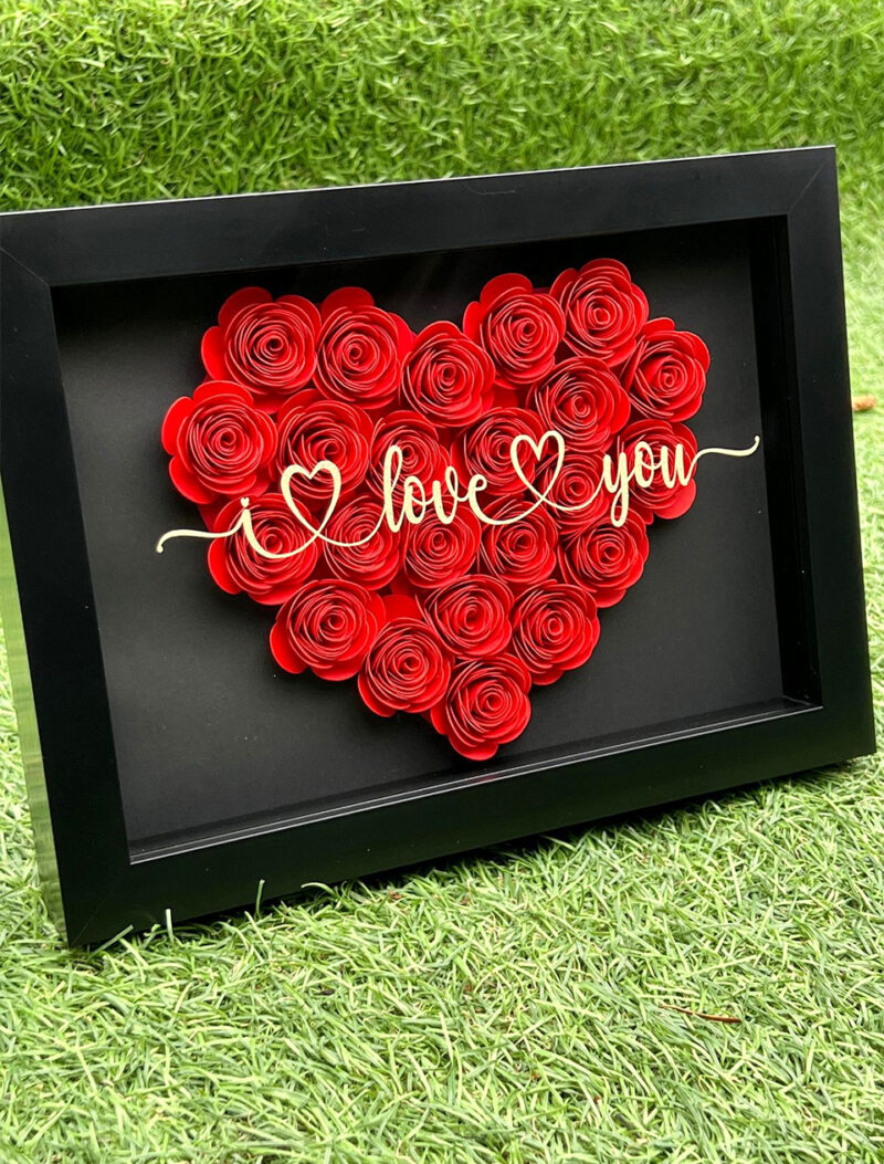 3D Flower Shadow Box Anniversary gift