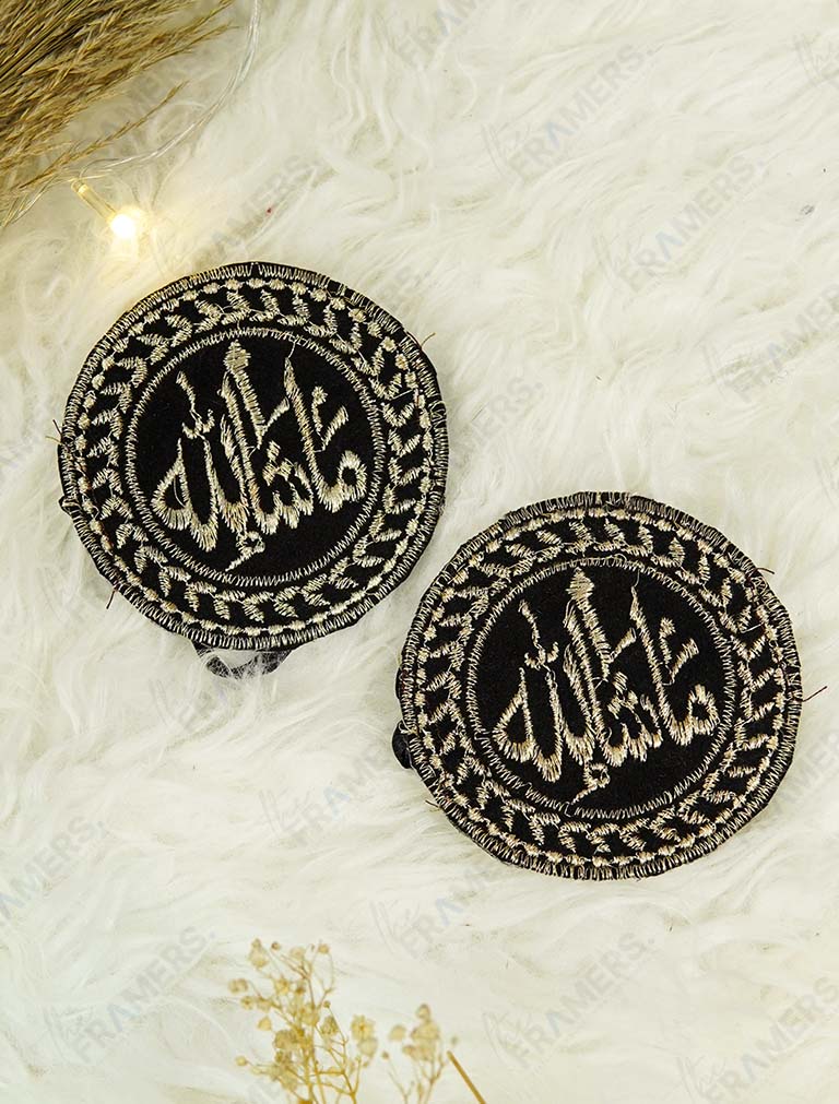 Black Velvet Round Mashallah Imam Zamin | The Framers
