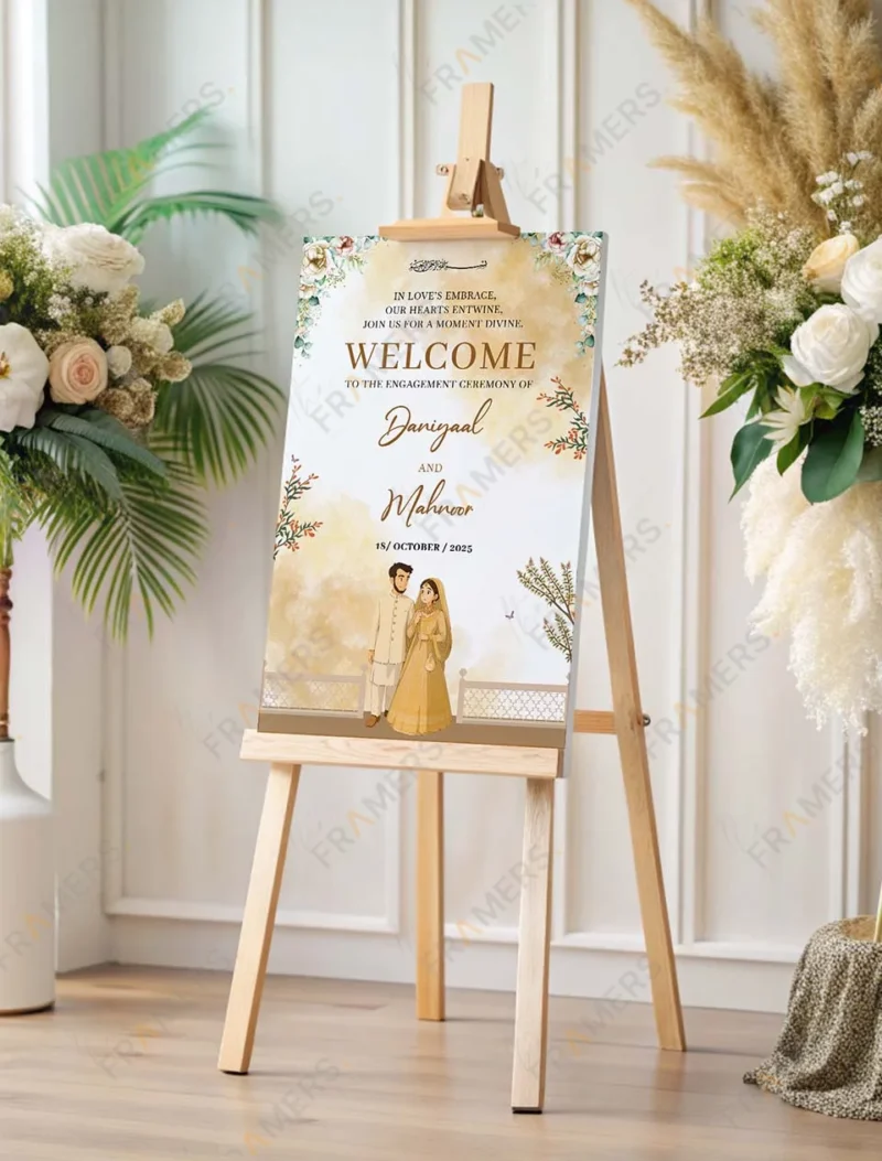 gold-watercolor-engagement-welcome-board-couple-illustration-3