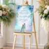turquoise-floral-nikkah-welcome-board-couple-illustration-3