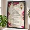 Custom marriage agreement frame in maroon with bougainvillea flowers