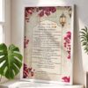 Funny wedding contract print in white wooden frame with floral border