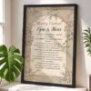 Funny wedding contract print in white wooden frame with pink vine border