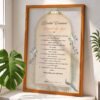 Funny bridal contract print in white wooden frame with sage green background