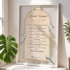 Bridal marriage contract frame in black with peacock florals