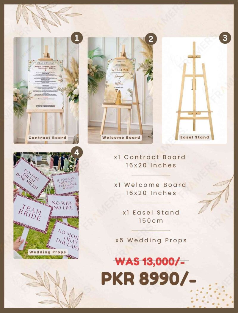 Welcome Board and Contract Board with Easel Stand and Props Discount Deal