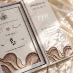 Agate Tri-Fold Nikkah Booklet on cream silk