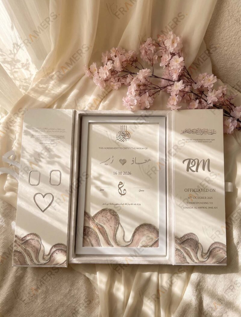 Agate Tri-Fold Nikkah Booklet, second angle