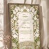 Art Nouveau Sage Lily Nikkah Certificate in brown frame