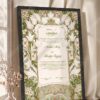 Art Nouveau Sage Lily Nikkah Certificate in fancy black frame