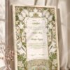 Art Nouveau Sage Lily Nikkah Certificate in fancy off white frame