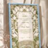 Art Nouveau Sage Lily Nikkah Certificate in ice blue frame