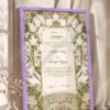 Art Nouveau Sage Lily Nikkah Certificate in purple frame