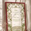 Art Nouveau Sage Lily Nikkah Certificate in royal cherry frame