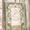 Art Nouveau Sage Lily Nikkah Certificate in soft sea green frame