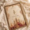 Bronze Crystal Candelabra & Monogram Nikkah Frame, standing on cream silk