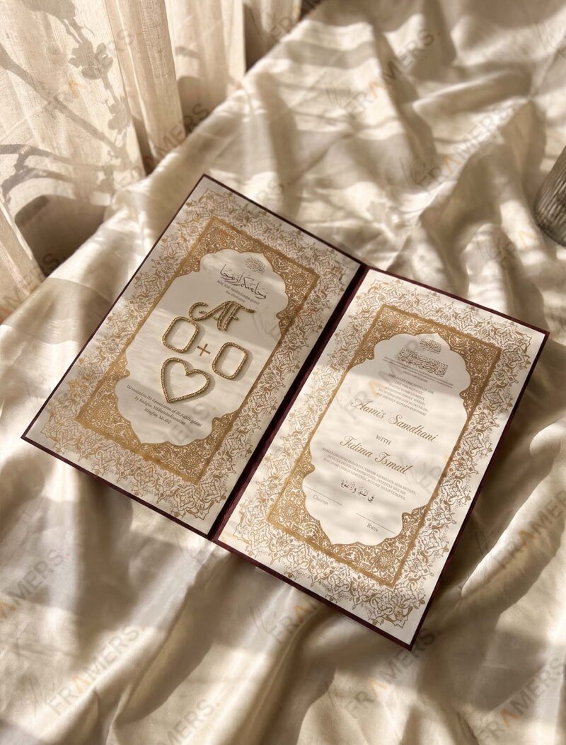 Burgundy Velvet Crystal Nikkah Booklet, another view