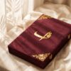 Burgundy Velvet Crystal Nikkah Booklet, third angle