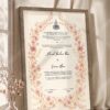 Cherry Blossom Watercolor Nikkah Certificate in brown frame
