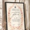 Cherry Blossom Watercolor Nikkah Certificate in fancy black frame