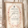 Cherry Blossom Watercolor Nikkah Certificate in oak wood frame