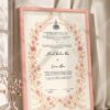 Cherry Blossom Watercolor Nikkah Certificate in peach pink frame