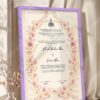 Cherry Blossom Watercolor Nikkah Certificate in purple frame