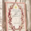 Crimson Blossom Wreath Nikkah Certificate in soft peach pink frame