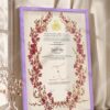 Crimson Blossom Wreath Nikkah Certificate in deep purple frame