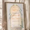 Dreamy Garden Dove and Floral Nikkah Certificate in brown frame