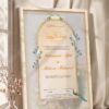 Dreamy Garden Dove and Floral Nikkah Certificate in fancy off white frame