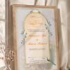 Dreamy Garden Dove and Floral Nikkah Certificate in oak wood frame