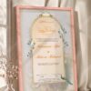 Dreamy Garden Dove and Floral Nikkah Certificate in peach pink frame