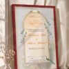 Dreamy Garden Dove and Floral Nikkah Certificate in royal cherry frame