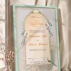 Dreamy Garden Dove and Floral Nikkah Certificate in soft sea green frame