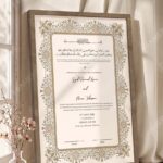 Dusty Gold Illuminated Nikkah Certificate in brown frame